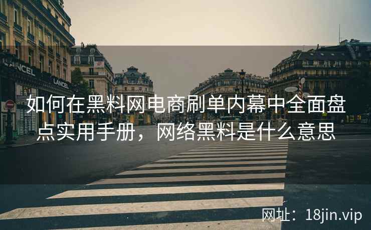 如何在黑料网电商刷单内幕中全面盘点实用手册，网络黑料是什么意思