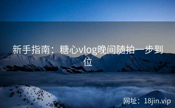 新手指南：糖心vlog晚间随拍一步到位