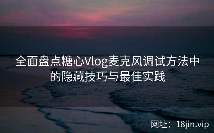 全面盘点糖心Vlog麦克风调试方法中的隐藏技巧与最佳实践