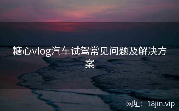 糖心vlog汽车试驾常见问题及解决方案