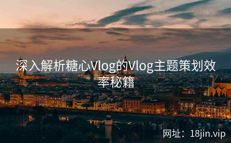 深入解析糖心Vlog的Vlog主题策划效率秘籍  第2张