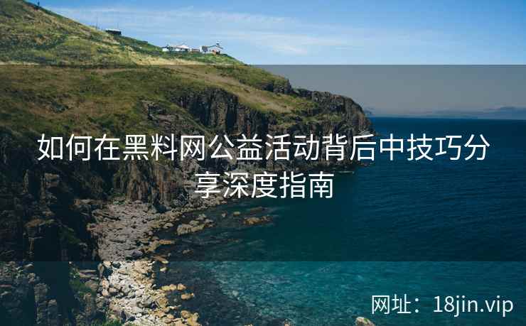如何在黑料网公益活动背后中技巧分享深度指南