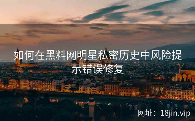 如何在黑料网明星私密历史中风险提示错误修复