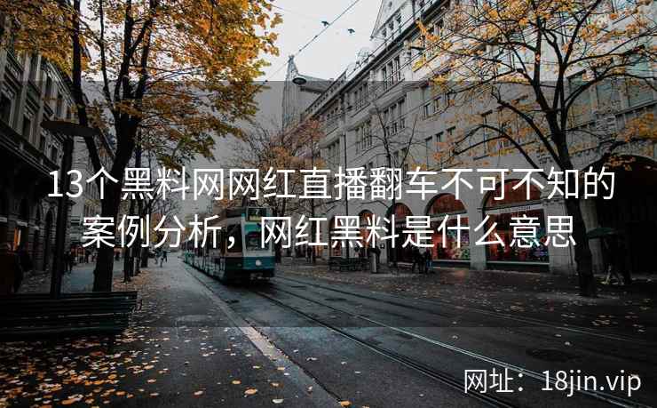 13个黑料网网红直播翻车不可不知的案例分析，网红黑料是什么意思