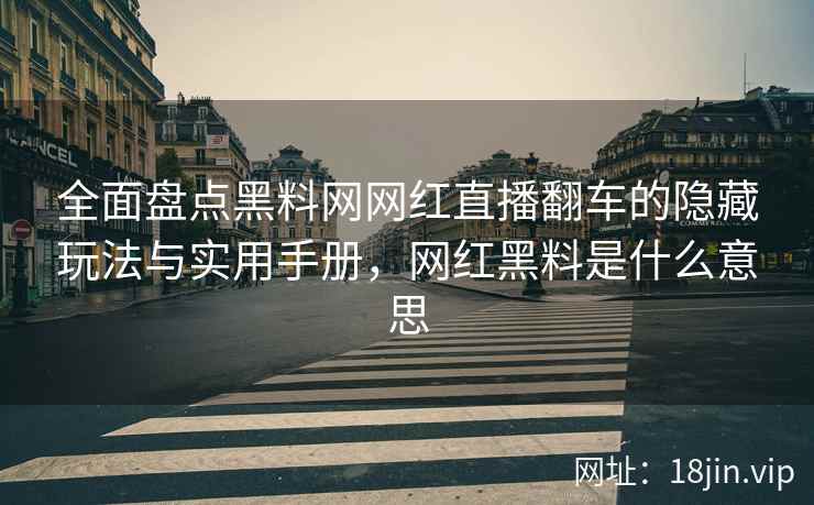 全面盘点黑料网网红直播翻车的隐藏玩法与实用手册，网红黑料是什么意思